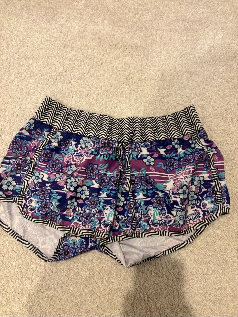 Floral Print Purple Women’s Swim Shorts